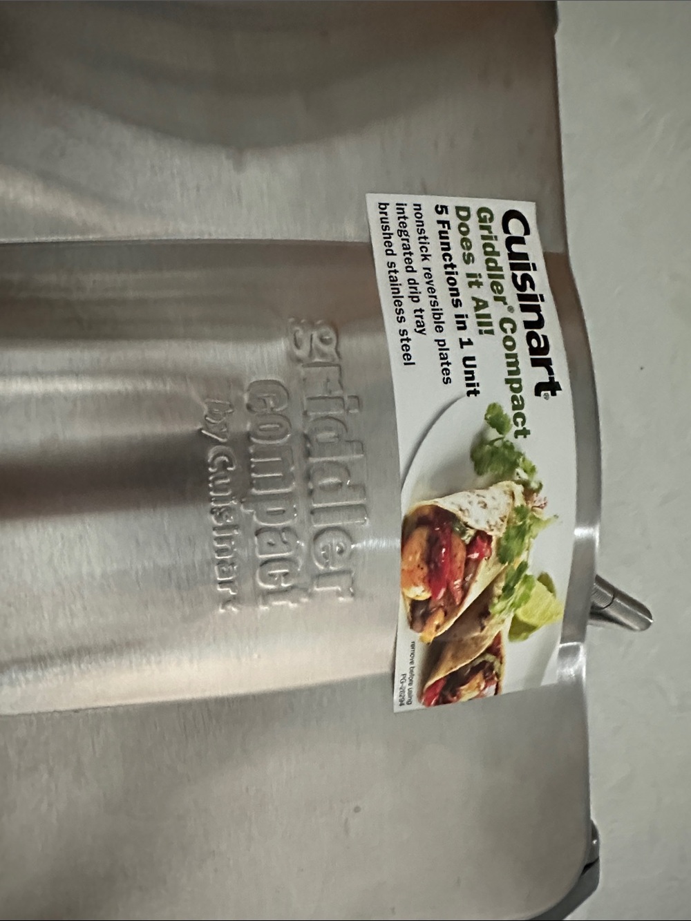 Cuisinart Griddler Compact GR-35 Grill, Panini Press & Griddle, Nonstick Plates - Picture 10 of 11